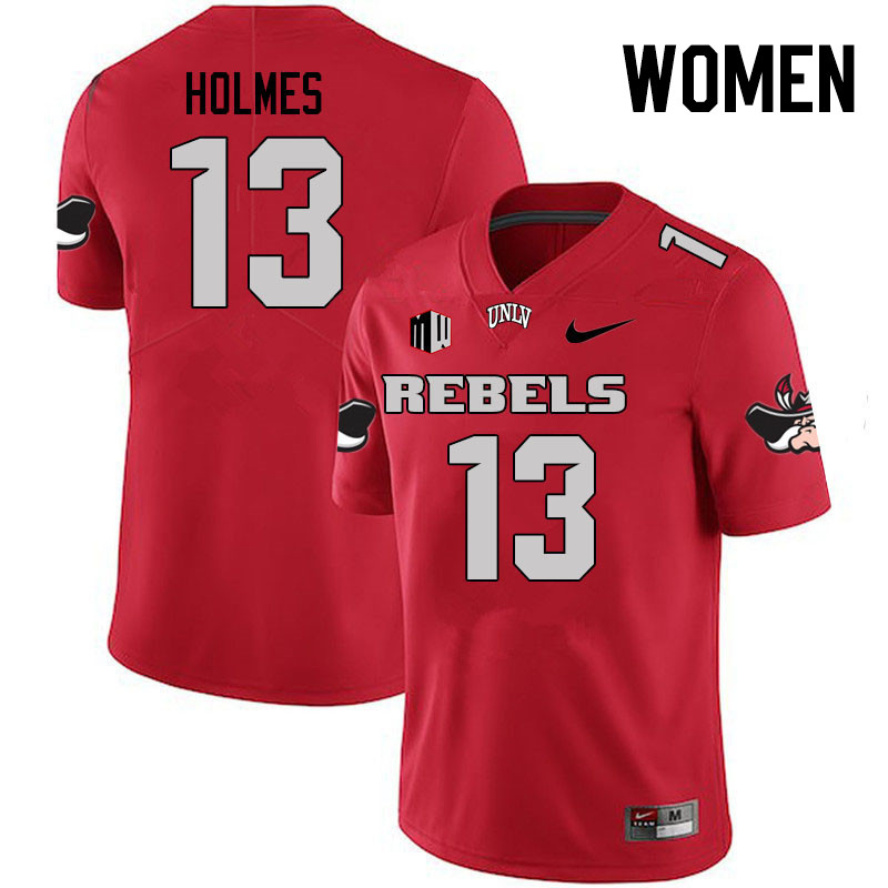 Women #13 LJ Holmes UNLV Rebels College Football Jerseys Stitched Sale-Scarlet - Click Image to Close